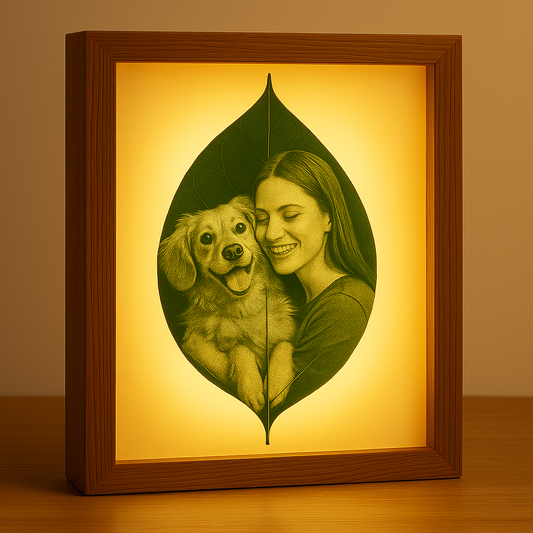 Pet Leaf Carving Art – A Personalized Photo Frame Tribute to Your Beloved Pet