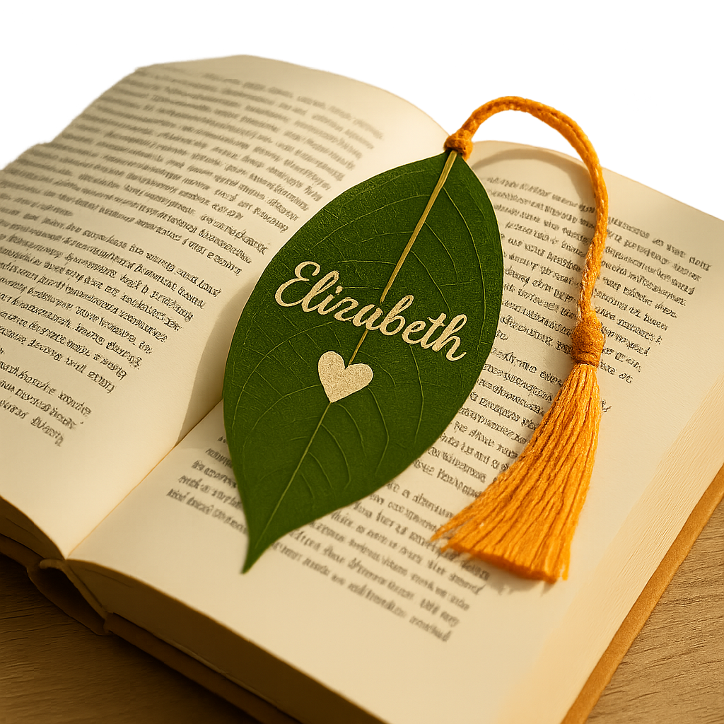 Personalized Real Leaf Bookmark – Custom Engraved Leaf Art for Gifts and Keepsakes