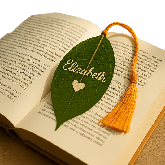 Personalized Real Leaf Bookmark – Custom Engraved Leaf Art for Gifts and Keepsakes